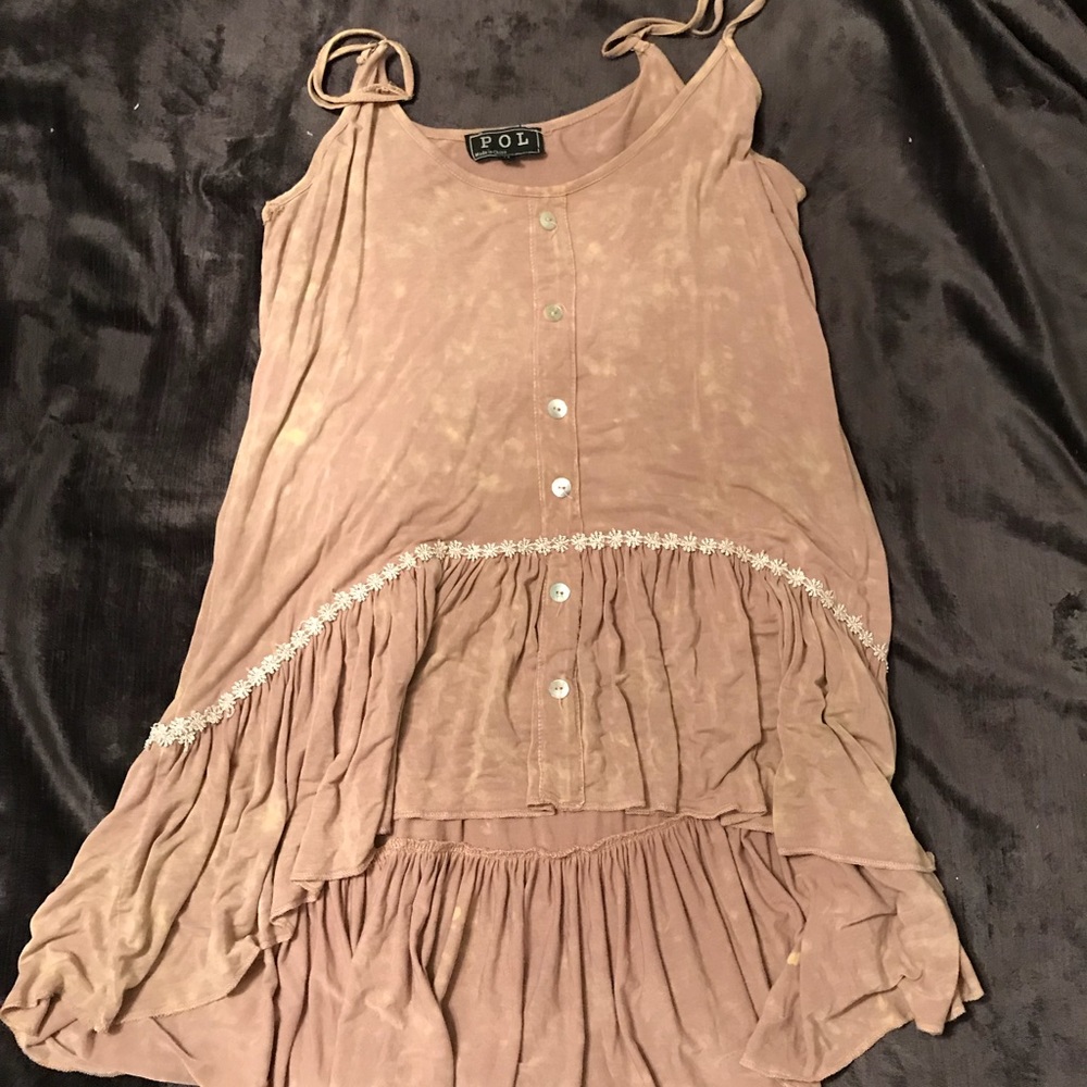 Flowy distressed POL top